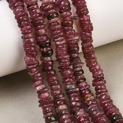 Натуральный красный турмалин бусы нити, нерегулярный диск, Heishi бусы