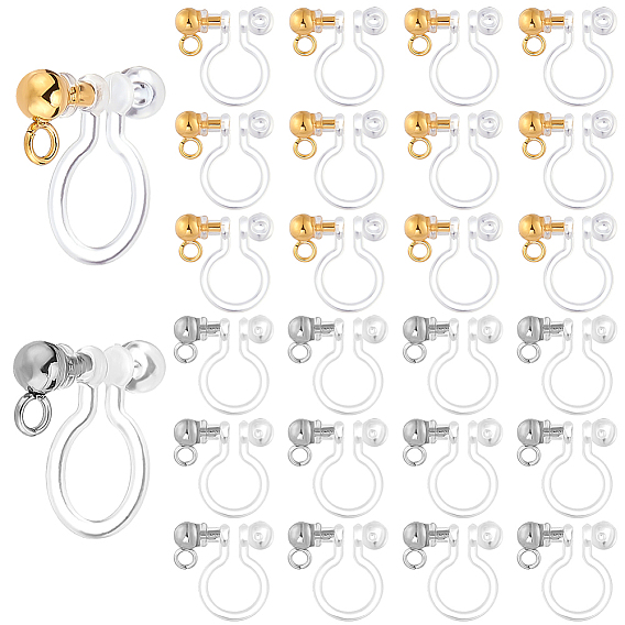 32 шт. 2 цвета прозрачные U-образные безболезненные предупреждающие аллергию смоляные ушные клипсы, фурнитура из нержавеющей стали 