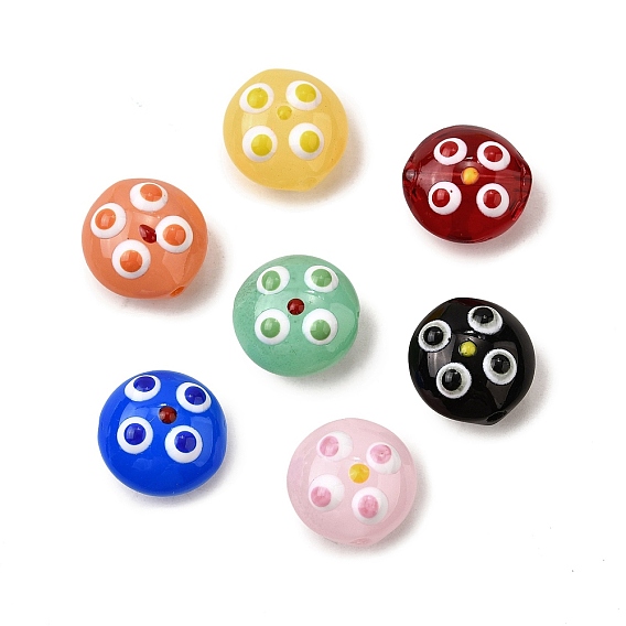 Прозрачные стеклянные эмалевые бусины, неровный плоский круглый