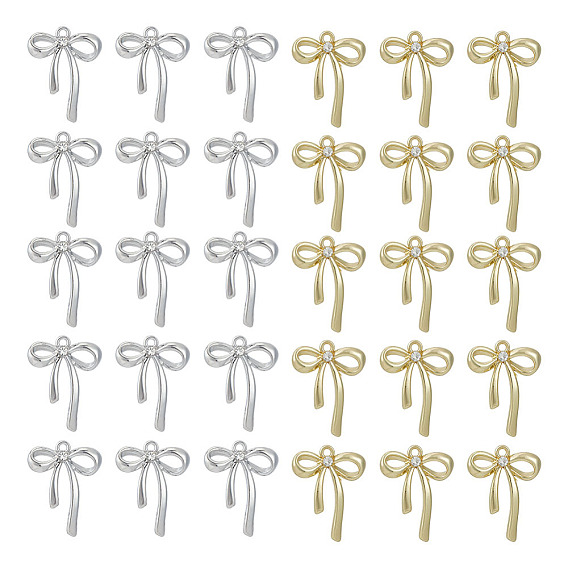 32 шт 2 цвета подвески из сплава, со стразами, бантом