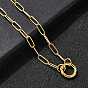 304 Женские ожерелья с подвеской в виде кольца из нержавеющей стали в виде скрепки, ионное покрытие (ip)