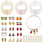 SUNNYCLUE DIY Bangle Making Kits, with Fruits Alloy Enamel Pendants and Adjustable Brass Expandable Bangle Makings