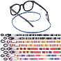 10pcs 5 couleurs chaînes de lunettes en polyester, style enthétique, avec des apprêts en fer et en caoutchouc