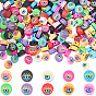 300 бусины из полимерной глины ручной работы., плоские круглые с сглаза