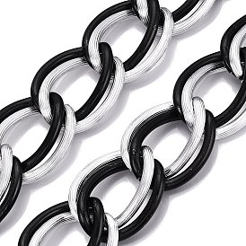 Aluminium Double Curb Chains, Two Tone, Unwelded
