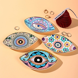 Eye Ceramic Jewelry Display Tray, Jewelry Organizer Holder for Necklace Rings Pendants Storage