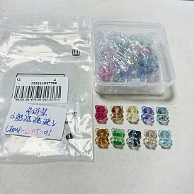 50pcs 10 Farben handgemachte Lampwork Perlen, Bär