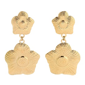 Stainless Steel Flower Stud Earrings for Women