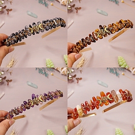 Natural Gemstone Hair Bands,  Crown Hair Bands, for Women Girls