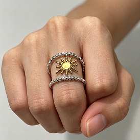 Двухцветные 304 открытые кольца манжеты из нержавеющей стали, солнце