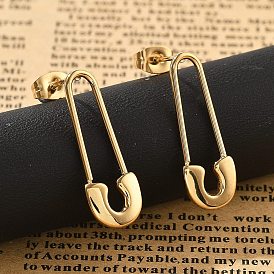 304 из нержавеющей стали серьги, ионное покрытие (ip), английская булавка