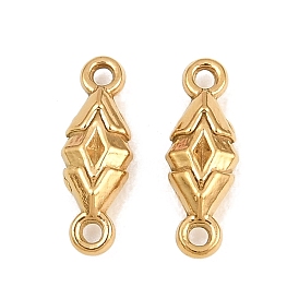 304 Stainless Steel Connector Charms, Rhombus Links, Ion Plating(IP), Long-Lasting Plated