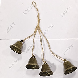 Iron with Handmade Hessian Rope Pendant Decorations, Bell