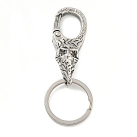 Tibetan Style 316 Surgical Stainless Steel Fittings with 304 Stainless Steel Key Ring