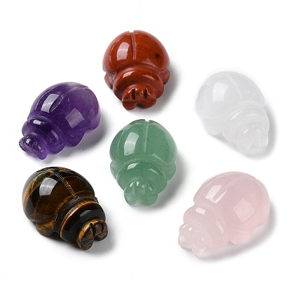 Лечебные статуэтки, вырезанные из натуральных драгоценных камней, Украшения из камня с энергией Рейки, коровка