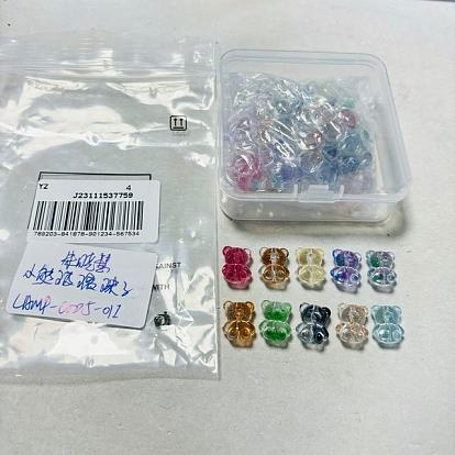 50pcs 10 Farben handgemachte Lampwork Perlen, Bär