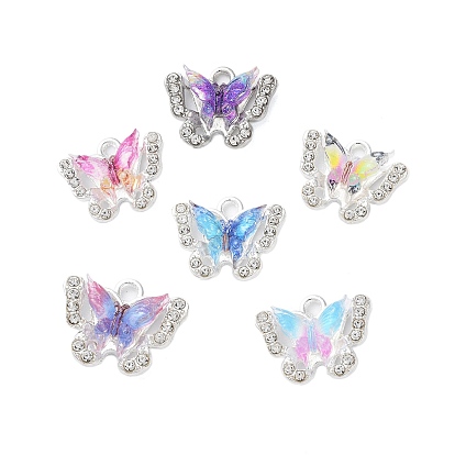 Стойки подвески обшивки сплава, с стразами и смолы, бабочка