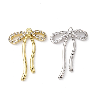 Покрытие стойки латунь микропаве прозрачные подвески из кубического циркония, долговечный, без свинца и без кадмия, бантом