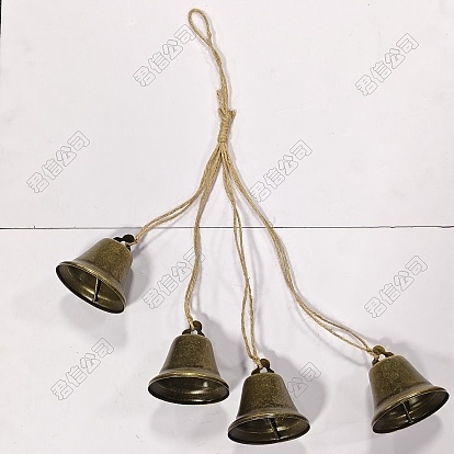 Iron with Handmade Hessian Rope Pendant Decorations, Bell