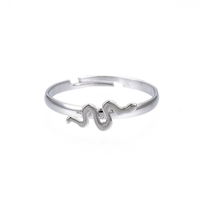 Snake Iron Open Cuff Ring for Women, Cadmium Free & Lead Free