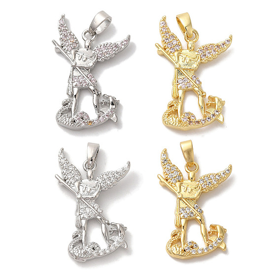 Латунные микро проложить кубического циркония подвески, долговечный, без кадмия и без свинца, ангел