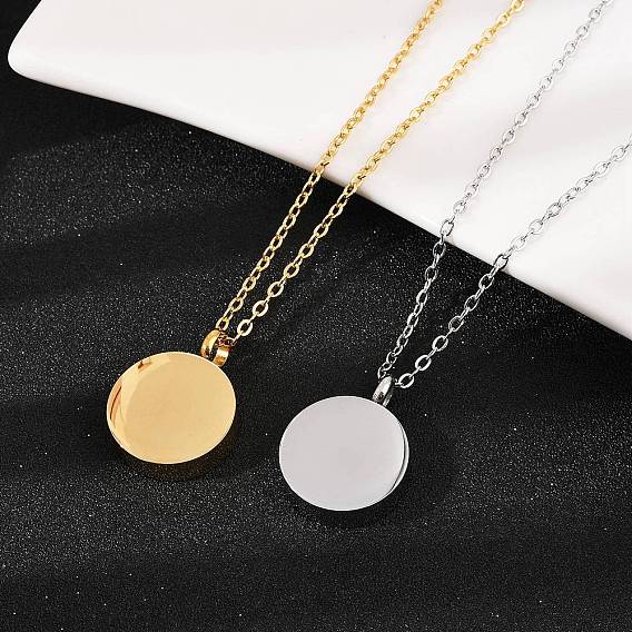 304 плоская круглая подвеска из нержавеющей стали в виде урны для праха домашних животных