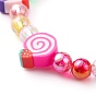 Étirer bracelets pour enfants, avec des perles écologiques transparentes en acrylique et en pâte polymère