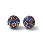 Brass & Resin & Polymer Clay Beads, Round with Geometry