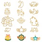 Alloy Open Back Bezel Pendants, For DIY UV Resin, Epoxy Resin, Pressed Flower Jewelry, Mixed Shapes