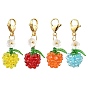 3 подвесные украшения из стеклянных семян яблок и акрила, с 304 из нержавеющей стали Lobster Claw застежками