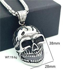 Хип-хоп стиль 304 кулоны-черепа из нержавеющей стали для мужчин, не тускнеет