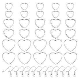 Сделай сам 304 набор для изготовления сережек-сердечек из нержавеющей стали