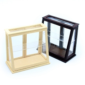 Wood Acrylic Dollhouse Miniature Display Cabinet, Cake Cabinet Display Cabinet, Dollhouse Furniture Accessories, for Miniature Dinning Room