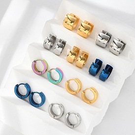 304 серьги-кольца из нержавеющей стали с эффектом полировки, ионное покрытие (ip)