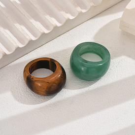 Классические унисекс кольца на палец с натуральными драгоценными камнями, просто, модный и универсальный