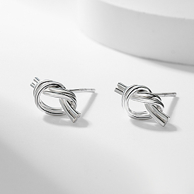 S925 Sterling Silver Knot Stud Earrings