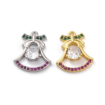 Покрытие стойки латунь с подвесками из фианита, долговечный, без свинца и без кадмия, рождественские колокольчики