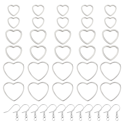 Сделай сам 304 набор для изготовления сережек-сердечек из нержавеющей стали