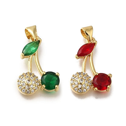 Стойка металлическая латунная микропрофилированная кубическая циркония подвески, долговечный, без кадмия и без свинца, реальный 18 k позолоченный, вишня