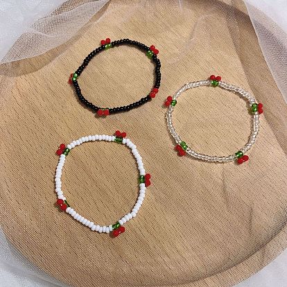 Bracelet en perles de cerisier fait main - polyvalent au quotidien