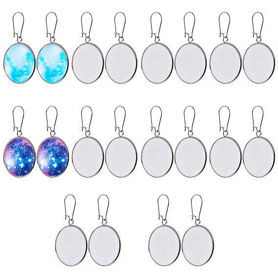 DIY серьги решений, с 304 серьгами-кольцами из нержавеющей стали и подвесными кабошонами