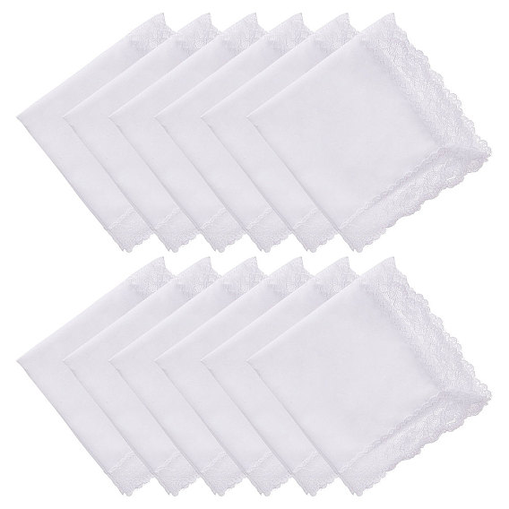 Хлопковый носовой платок, с полиэстеровым кружевом, квадратный