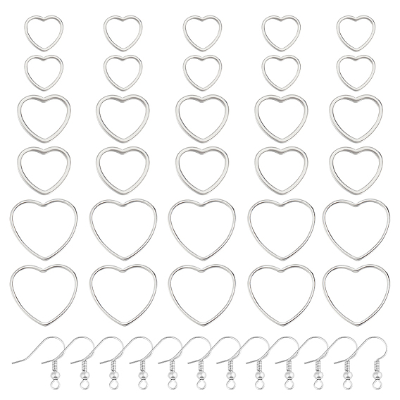 Сделай сам 304 набор для изготовления сережек-сердечек из нержавеющей стали