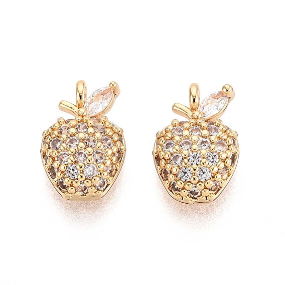 Латунные микро проложить кубического циркония подвески, клубника прелести, без никеля 