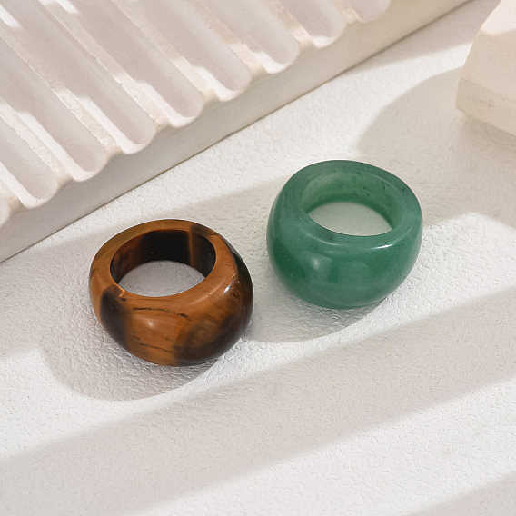 Классические унисекс кольца на палец с натуральными драгоценными камнями, просто, модный и универсальный