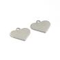 Ion Plating(IP) 304 Stainless Steel Charms, Heart, Stamping Blank Tag