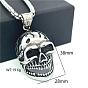 Хип-хоп стиль 304 кулоны-черепа из нержавеющей стали для мужчин, не тускнеет