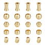 20Pcs 5 Style Brass Beads, Long-Lasting Plated, Matte Style, Bamboo Stick & Rondelle & Round & Twist Oval & Star Cut Round