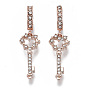 Alloy European Dangle Charms, with Crystal Rhinestone, Large Hole Pendants, Key