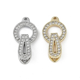 Brass Clear Cubic Zirconia Fold Over Clasps